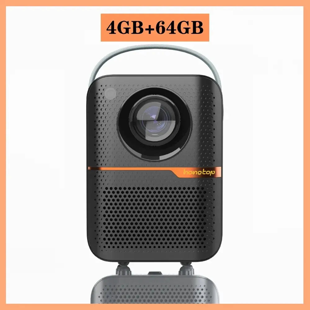 HONGTOP Android Smart Mini Portable Projector 4K with WIFI Bluetooth 1080P Home Movie Theater Beamer