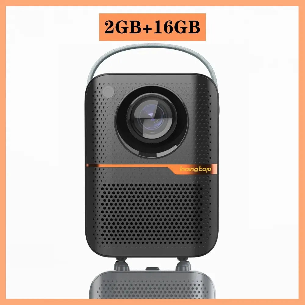 HONGTOP Android Smart Mini  Portable Projector 4K with WIFI Bluetooth 1080P Home Movie Theater Beamer