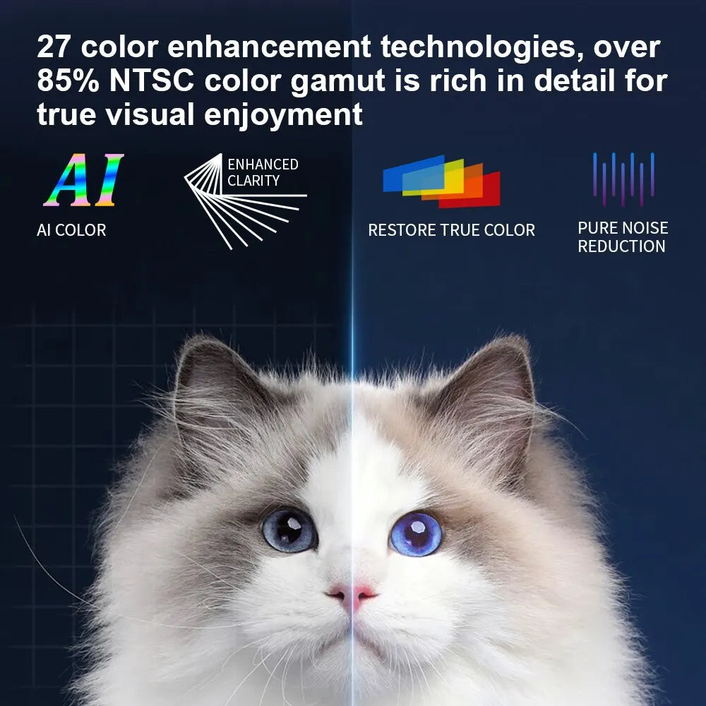 HONGTOP Android Smart Mini  Portable Projector 4K with WIFI Bluetooth 1080P Home Movie Theater Beamer