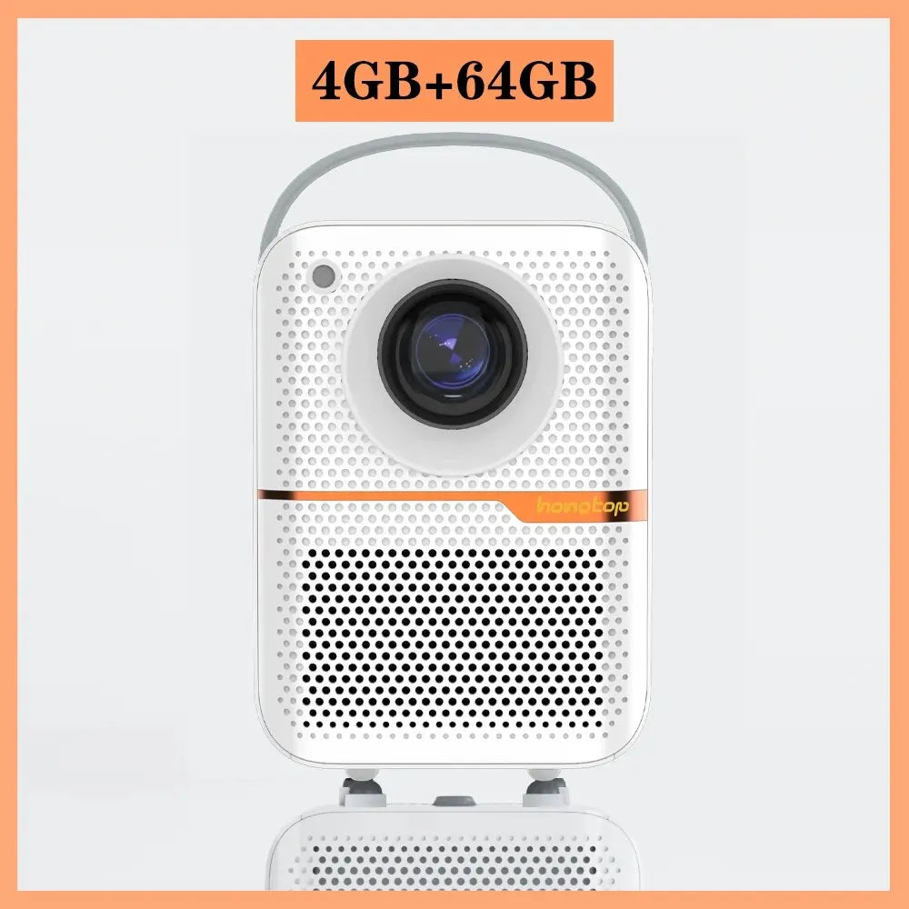 HONGTOP Android Smart Mini  Portable Projector 4K with WIFI Bluetooth 1080P Home Movie Theater Beamer