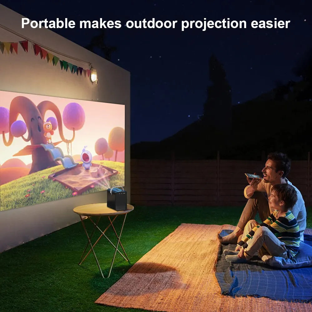 HONGTOP Android Smart Mini  Portable Projector 4K with WIFI Bluetooth 1080P Home Movie Theater Beamer